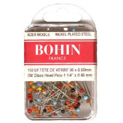 Glass head straight pins
